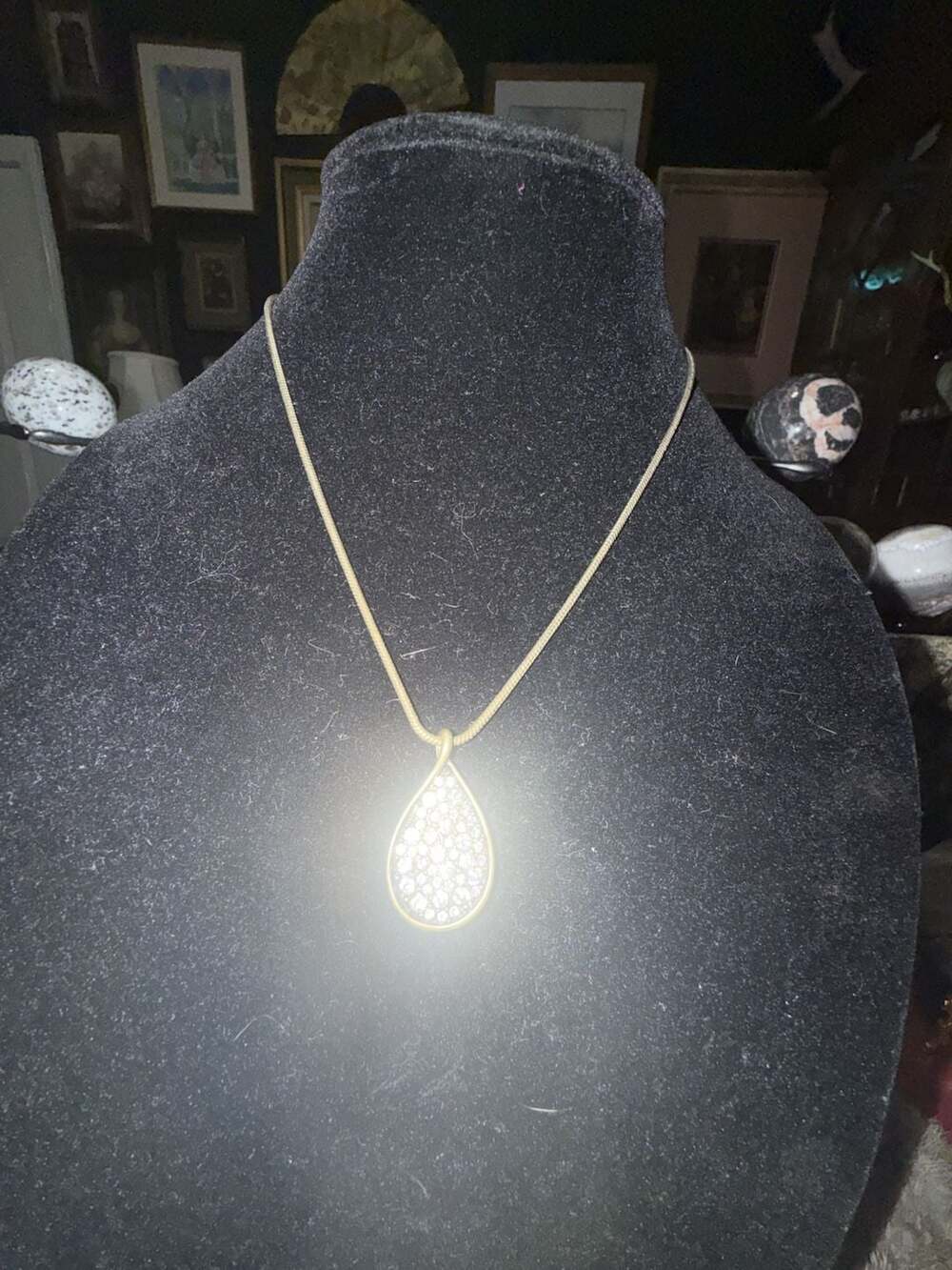 Juicy Couture Goldtone Pavé Teardrop Pendant Necklace